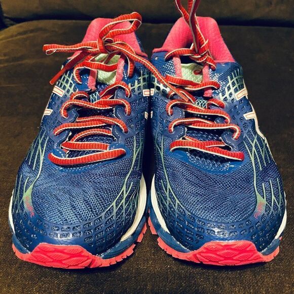 NEW ASICS GEL Nimbus 17 Womens 6.5 US 37 EUR Royal Blue Magenta pink - Picture 4 of 10